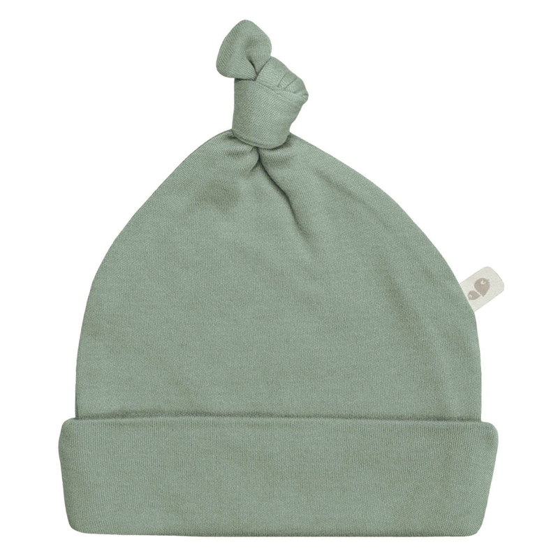 Perlimpinpin - Bonnet à Noeud en Bambou, Vert Mousse, 1-3 mois