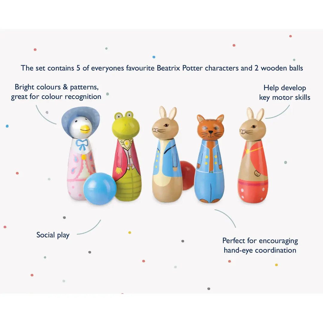 Orange Tree Toys - Quilles en Bois, Pierre Lapin