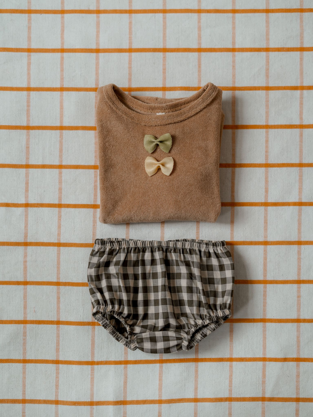 Organic Zoo - Shortie, Olive Gingham