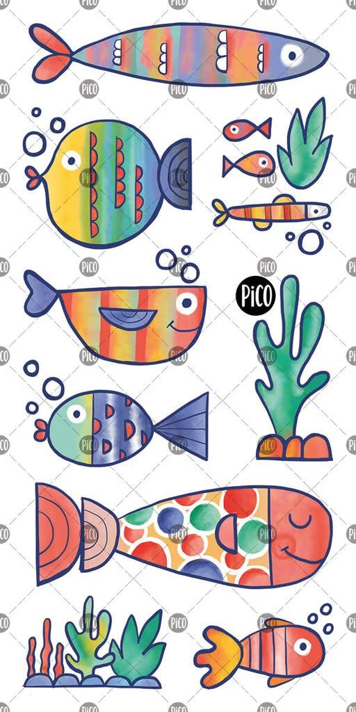 Tatouages Temporaires, Les Poissons Multicolores