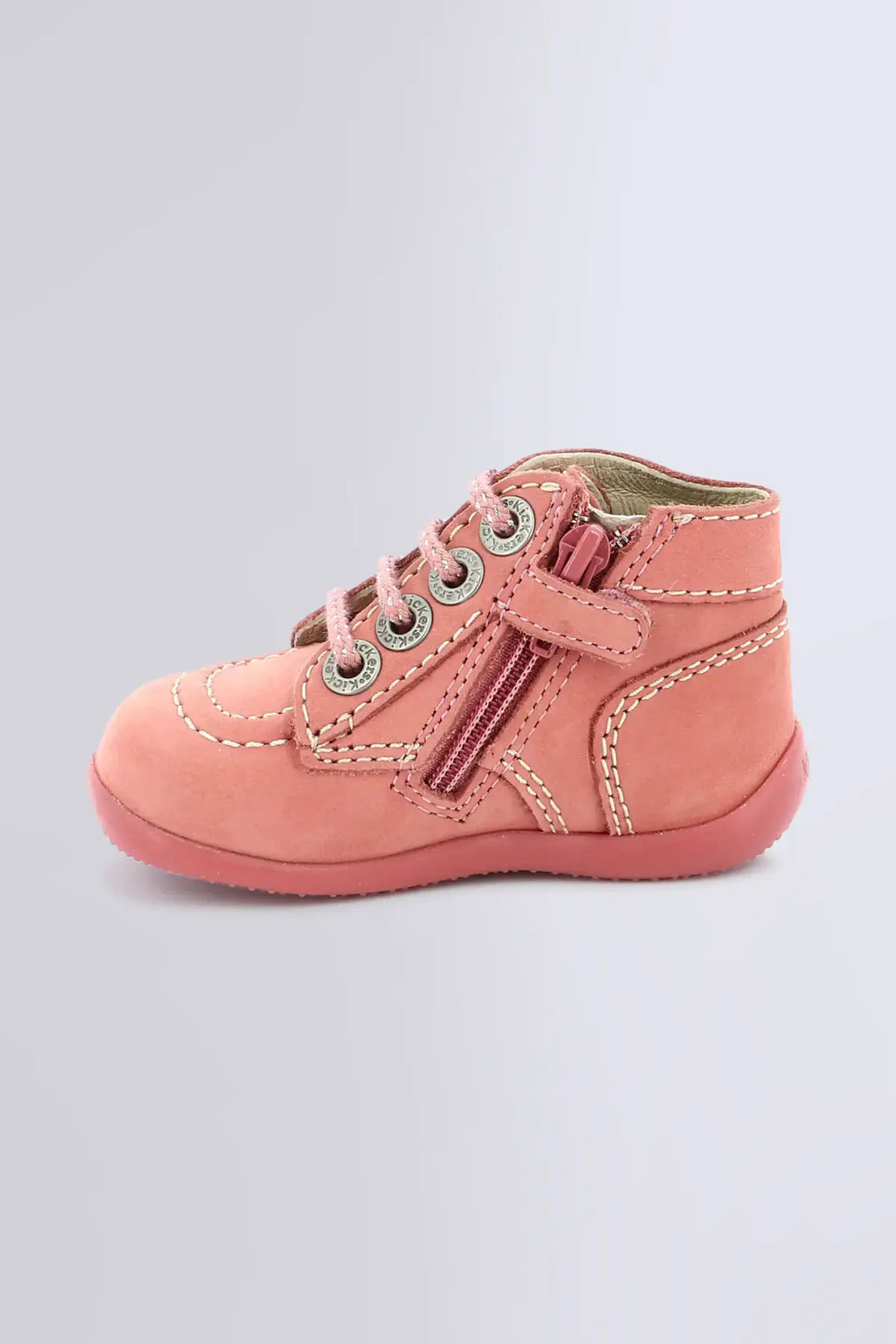 Kickers - Bottillons en Cuir Bonzip, Rose