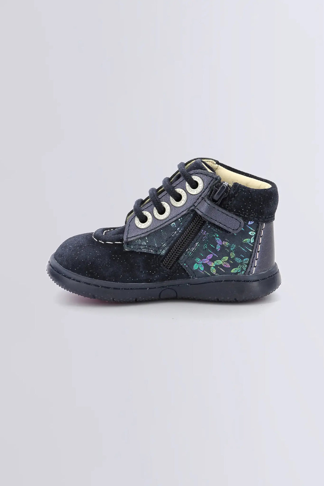 Kickers - Bottillons en Cuir Kicksoulful, Marine Brillant