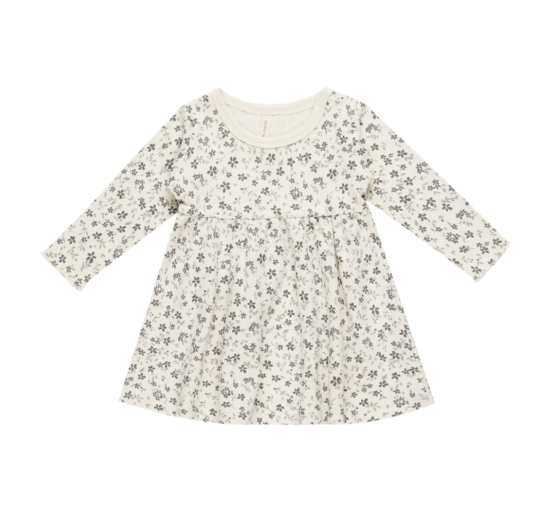 PRÉ-VENTE - Quincy Mae - Robe à Manches Longues, Floral Bleu