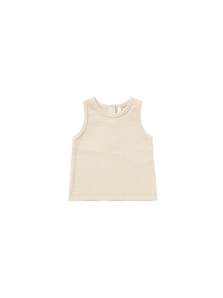 Quincy Mae - Woven Tank, Natural, 3-6 months