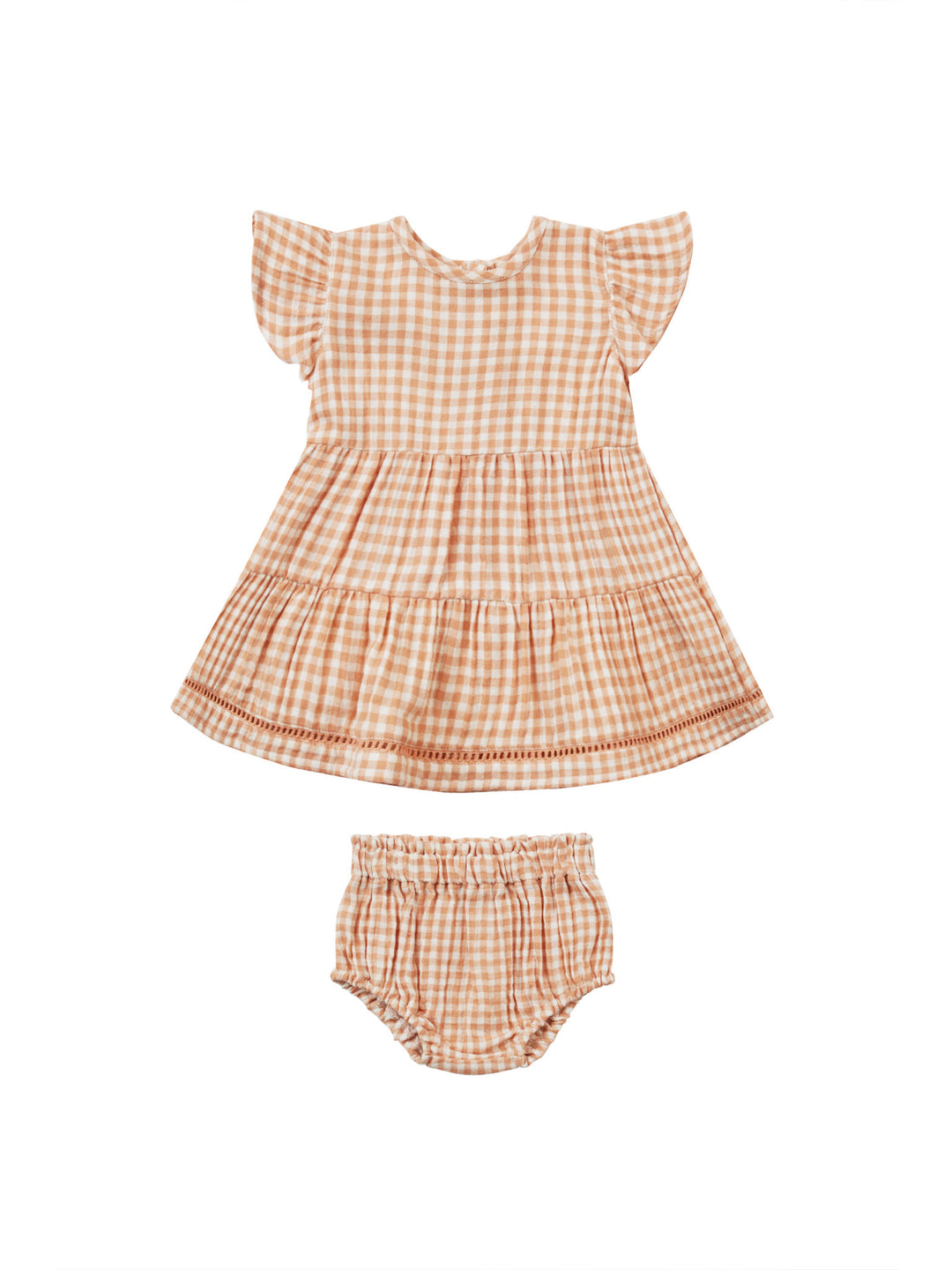 Quincy Mae - Lily Ruffle Dress, Melon Gingham