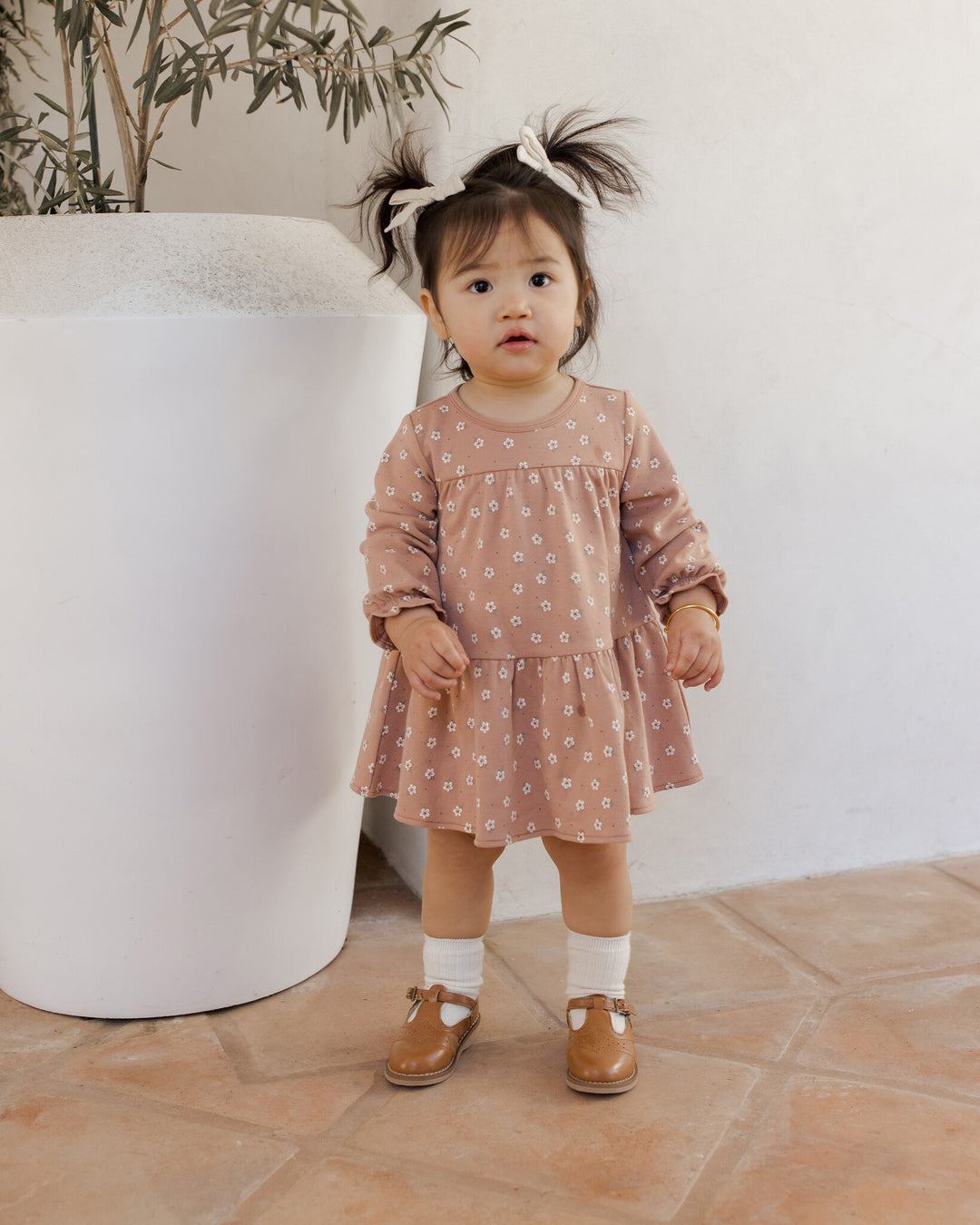 PRÉ-VENTE - Quincy Mae - Robe à Manches Longues, Rose Floral