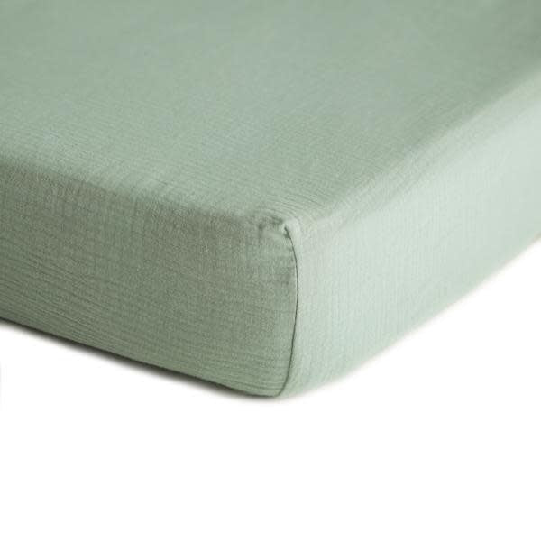 Drap Contour en Mousseline, Vert Romain