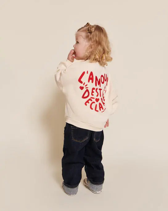 Émoi Émoi - Junior Organic Cotton Sweater, L'Amour Est Déclaré