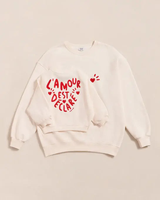 Émoi Émoi - Junior Organic Cotton Sweater, L'Amour Est Déclaré