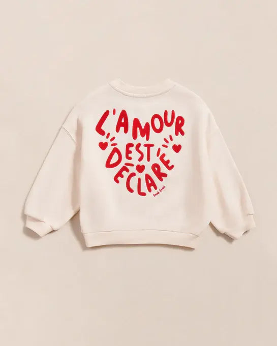 Émoi Émoi - Junior Organic Cotton Sweater, L'Amour Est Déclaré