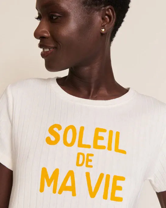 Émoi Émoi - Organic Cotton T-Shirt for Adults, Soleil de ma Vie