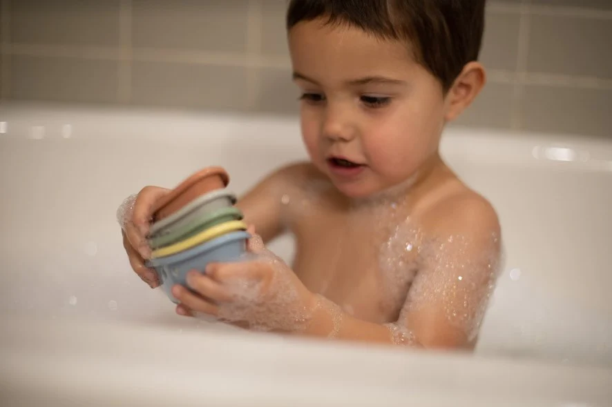 Bateaux Empilables pour le Bain, Bleu Pâle Multi