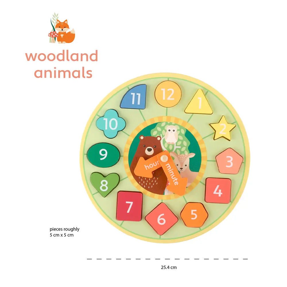 Orange Tree Toys - Horloge avec Formes, Animaux des Bois