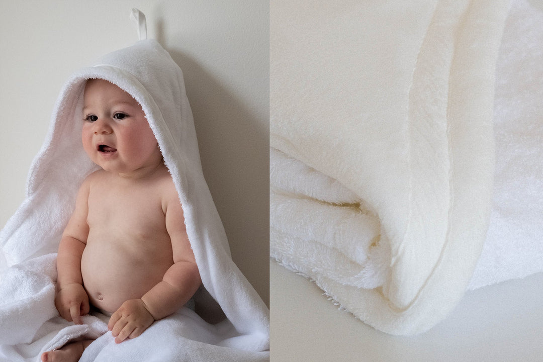 Hooded Towel, Natural Stripes