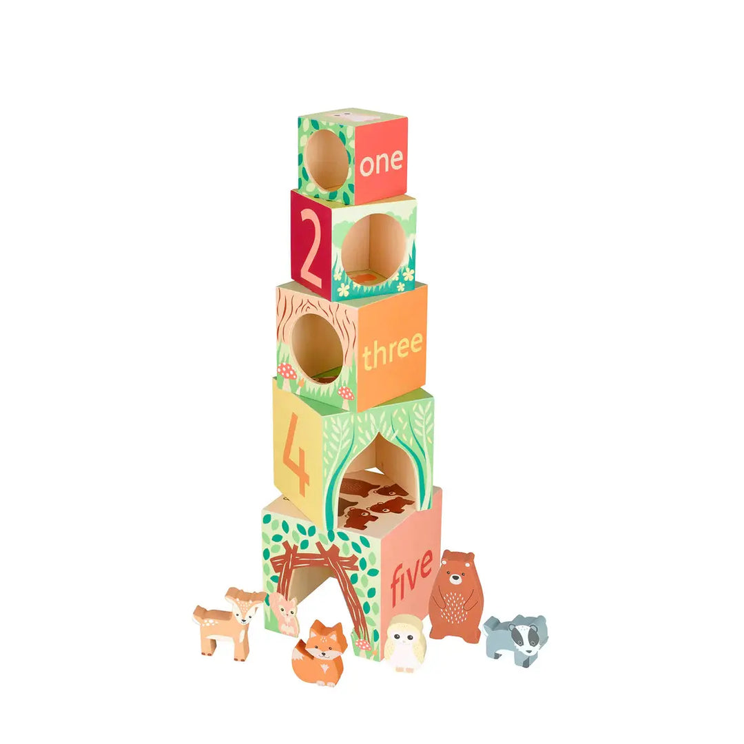 Orange Tree Toys - Tour à Empiler, Animaux des Bois