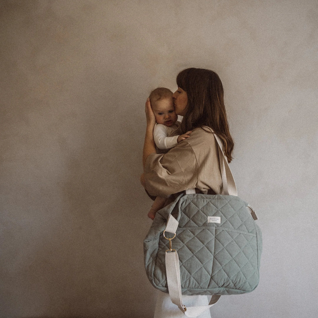 Dans le sac - Quilted Diaper Bag, Mint