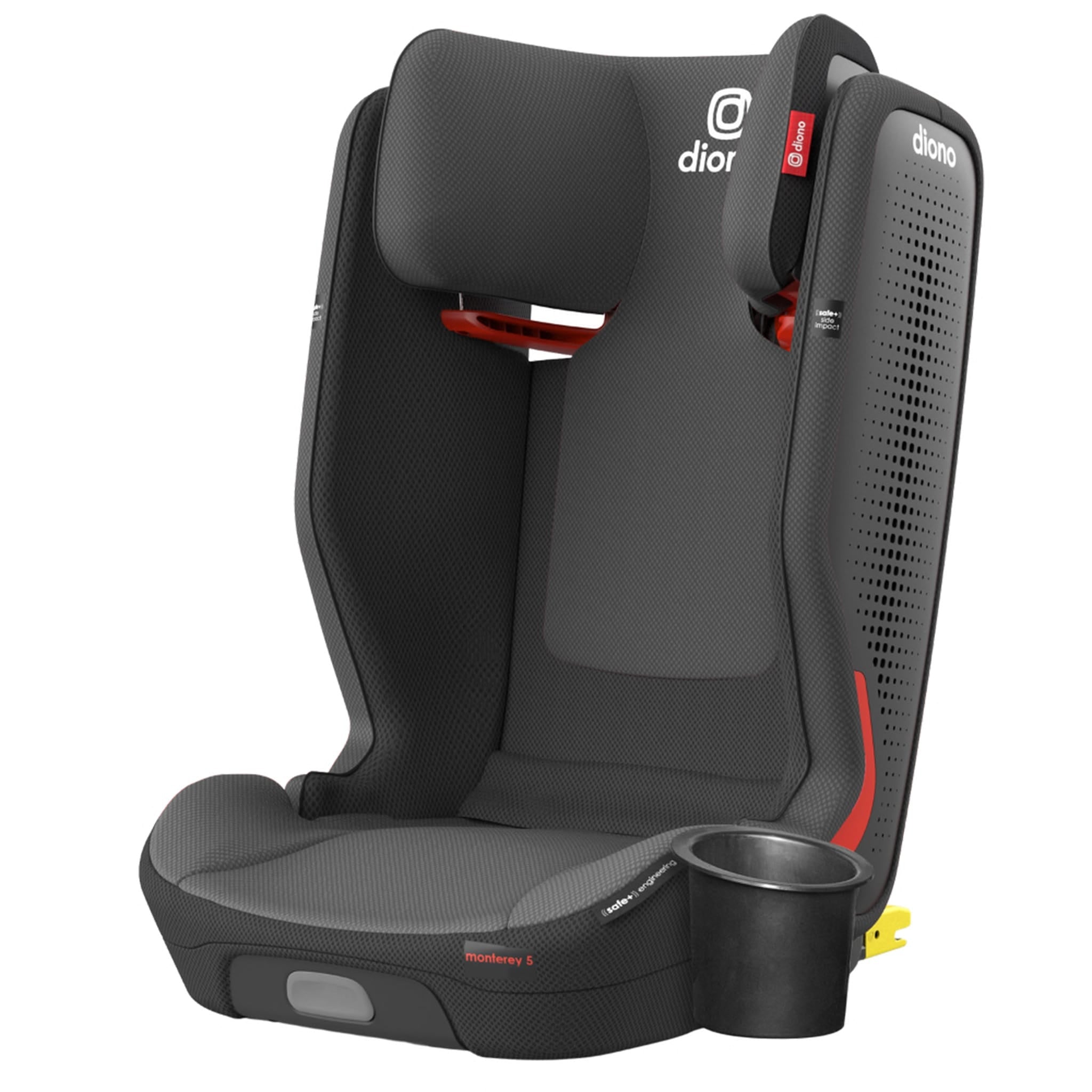 Diono Monterey 5 iST FixSafe Latch Booster Car Seat Charlotte et Charlie