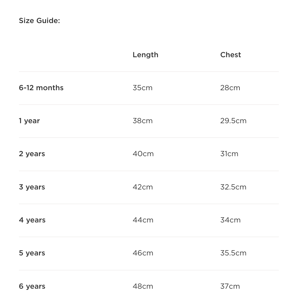 Size Chart Image