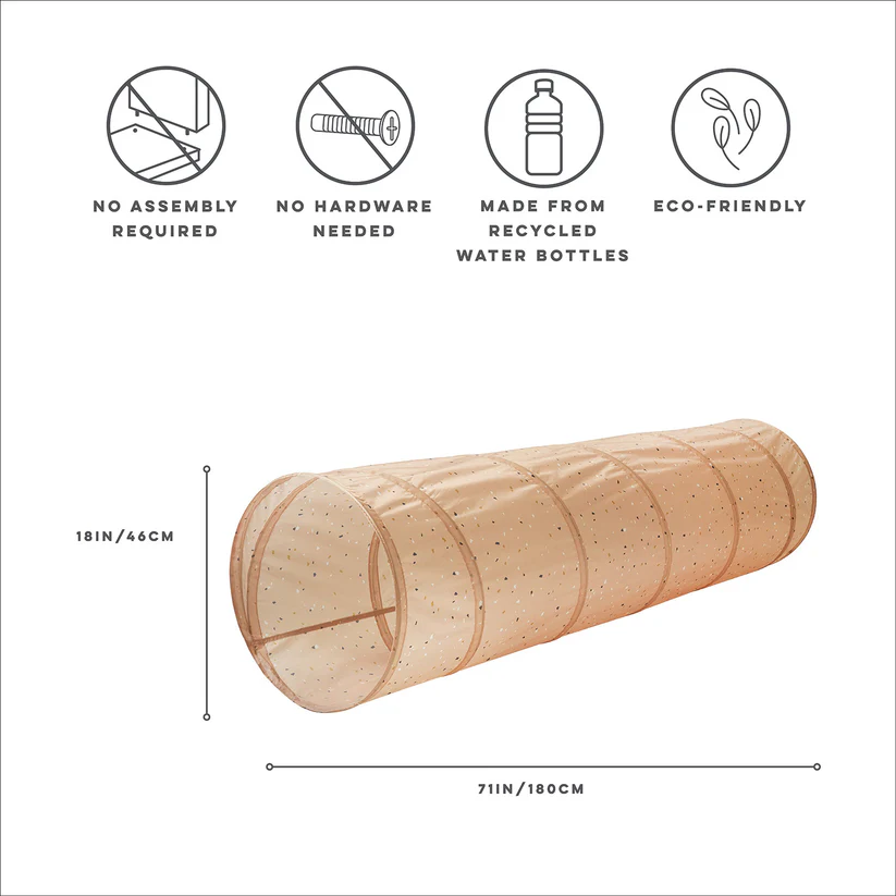 3 Sprouts - Tunnel de Jeu en Tissu Recyclé, Terrazzo Argile