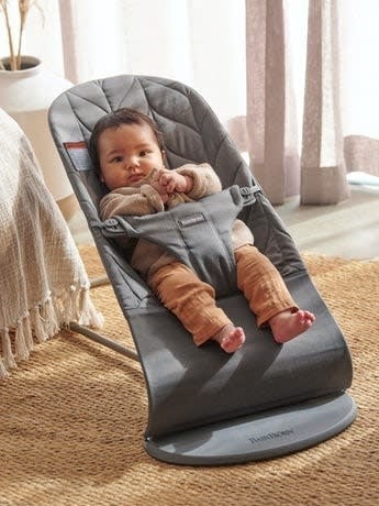 BabyBjörn - Bouncer Bliss, Dark Grey Frame, Cotton Sand Grey