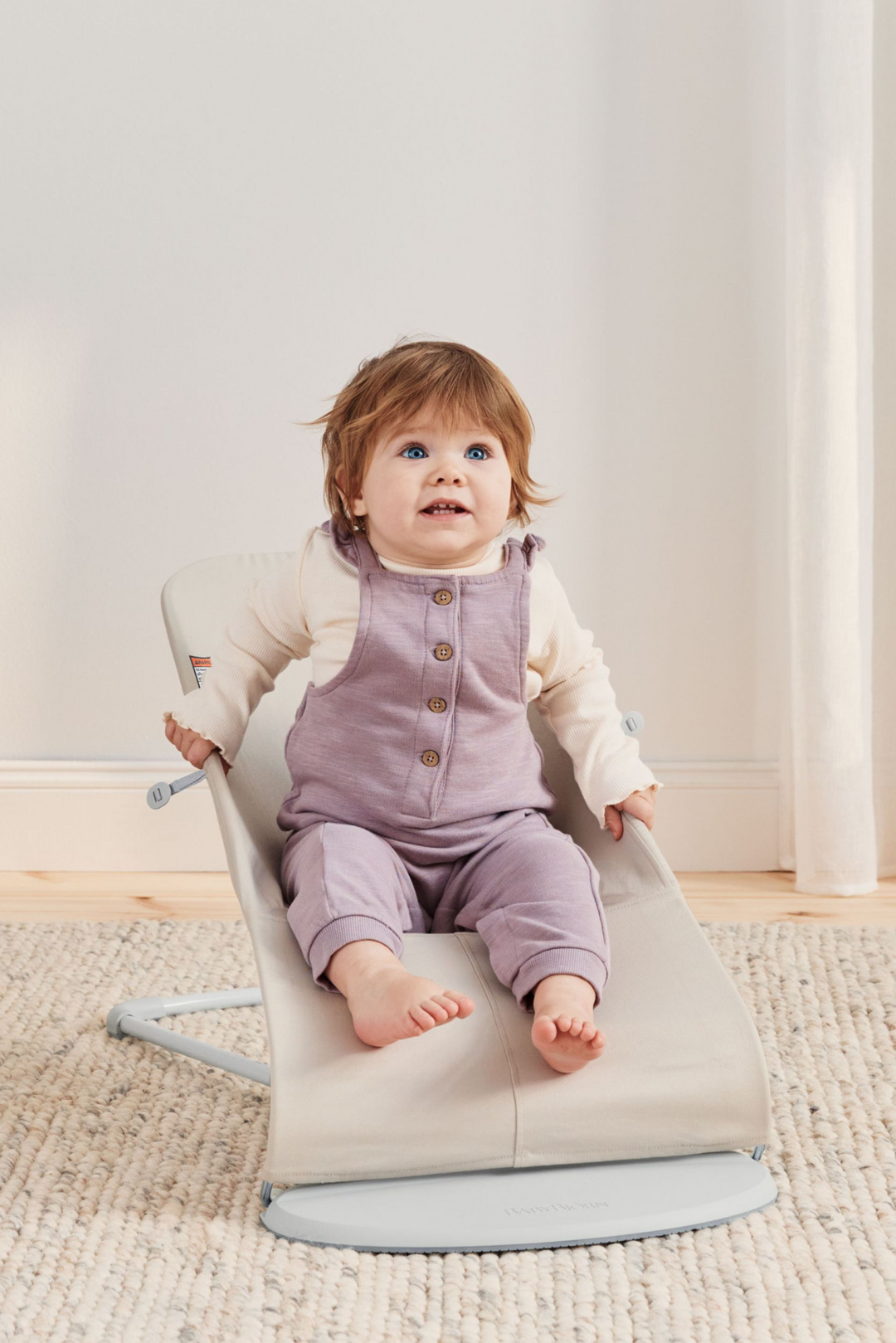 BabyBjörn - Ensemble Transat Bouncer Bliss et Jouet en Bois, Beige Pâle