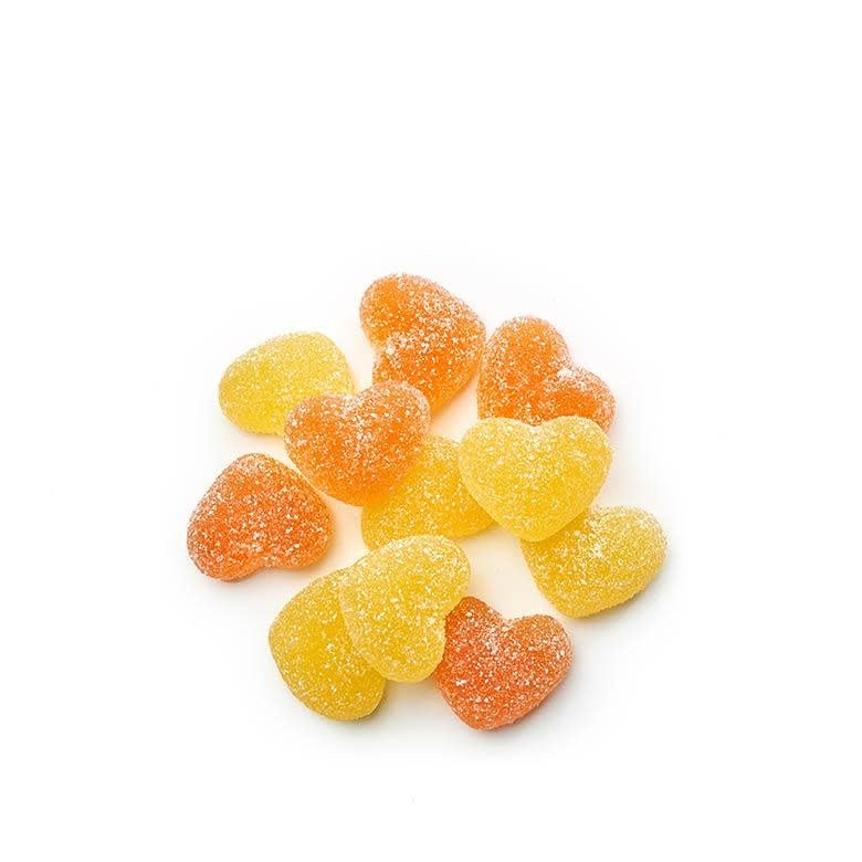 Jujubes Végétaliens 120g, Coeurs à la Pêche Acidulés