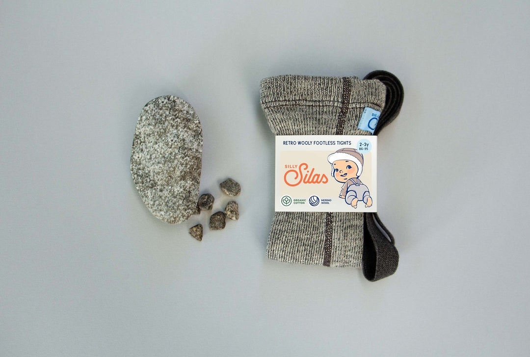 Silly Silas - Collants à Bretelles en Laine Mérinos sans Pieds, Gris Granite